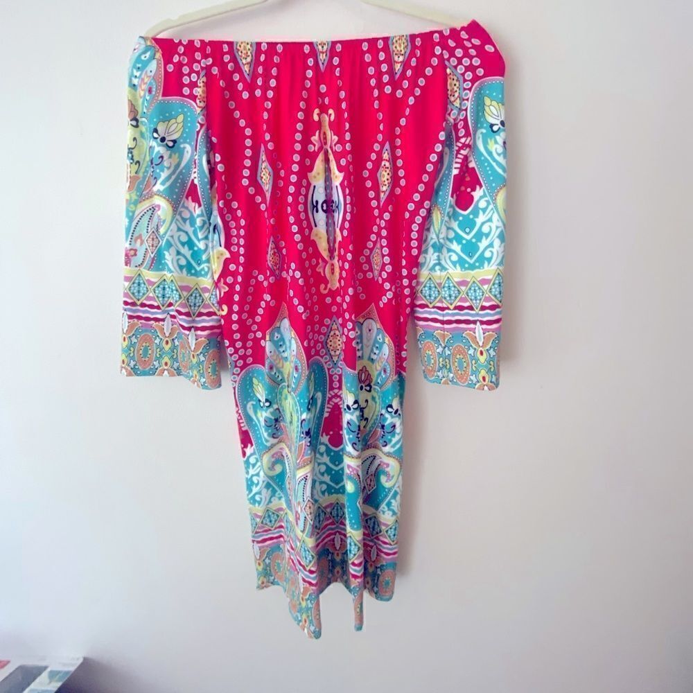 Womens Small Off The Shoulder 3/4 Sleeve Dress